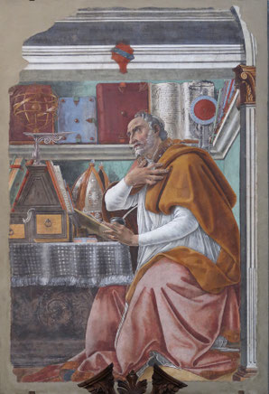 Florence - Botticelli - Eglise Ognissanti - Saint Augustin dans son "studiolo"