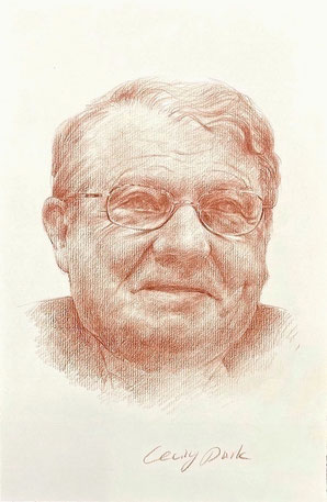 Portrait in Rötel, Portraitzeichnung, Rötelzeichnung