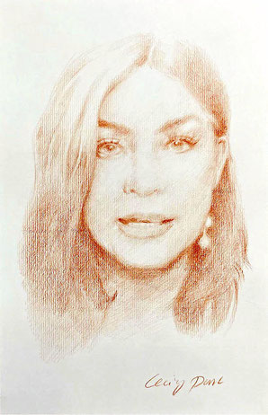 Portrait in Rötel, Portraitzeichnung, Rötelzeichnung