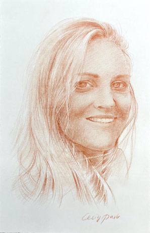 Portrait in Rötel, Portraitzeichnung, Rötelzeichnung 