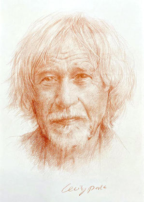 Portrait in Rötel, Portraitzeichnung, Rötelzeichnung
