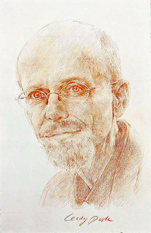 Portrait in Rötel, Portraitzeichnung, Rötelzeichnung