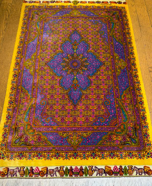 QUM silk ザロチャラクサイズ　小さめ108ｘ70　AMIRI ZADEGH 工房