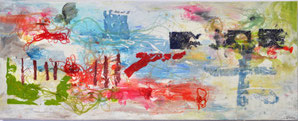 Stadtlandschaft-Burg   50x20   Mixed Media/Leinwand