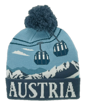 Haube Austria Gondeln und Berge, Retro-Stil