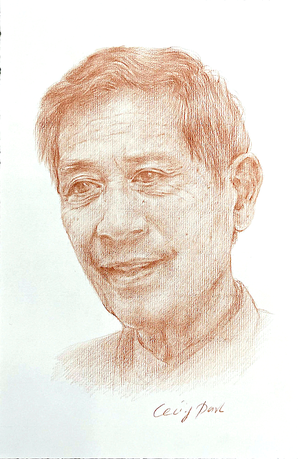 Portrait in Rötel, Portraitzeichnung. Rötelzeochnung