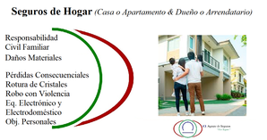 Seguros de Hogar, Casa o Apartamento & Dueño o Arrendatario 