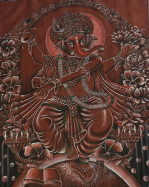 pintura com símbolo do OM, em sanscrito