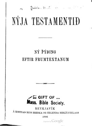 Reykjavik NT 1906 Iceland Bible