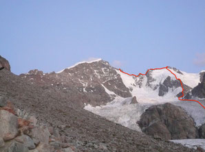 Piz Scerscen, Piz Bernina, Traverse, Überschreitung, Eisnase