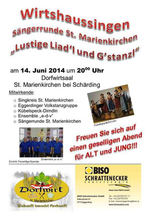 Plakat Wirtshaussingen 2014