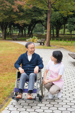 車椅子で散歩
