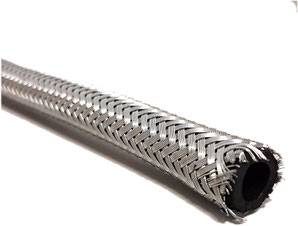 Kraftstoffschlauch Benzinschlauch 8mm Stahlflex Edelstahl V2A Moskwitsch 408/412/2140. Fuel hose 8mm steel braided stainless steel V2A Moskvitsch 408/412/2140. Топливный шланг 8 мм в стальной оплетке Москвич 408/412/2140.