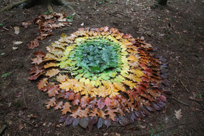 Mandala de feuilles d'automne