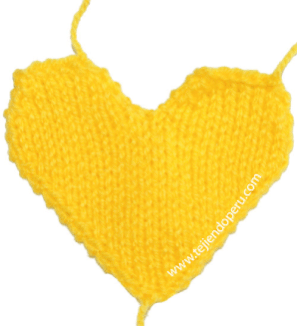 corazones de San Valentin en dos agujas o palillo - knitted Valentine's hearts