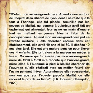 "Mon arrière -grand-mère", archives privées, 2020.