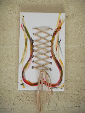 Enlace moi - Huile et lacet - 24 x 40