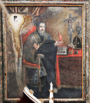 Saint Augustin dans son studiolo avec tous ses attributs