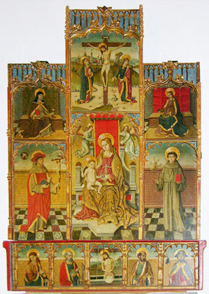 Sainte Lucie de Tallano - Retable de la Vierge à l'Enfant - Atelier du maître de Castelsardo vers 1500 (peintre anonyme d'origine espagnole qui exerça spécialement en Sardaigne)