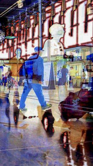 Gare Saint-Charles, Marseille, Polyptyque 4 x (60 x 90 cm), Verres acrylique brillant. 