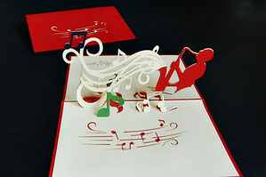 "Das Saxophon" Pop Up Karte - LIN ArtDesign -