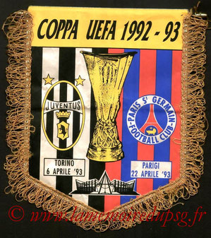 Fanion PSG-Juventus Turin  1992-93