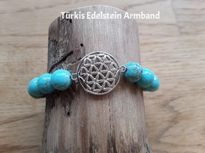 Edelstein Armband mit Lebensblumen Symbol