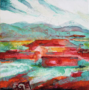 Amarbayasgalant, Acryl, mongolische Erde, 30 x 30 cm, 9 /16