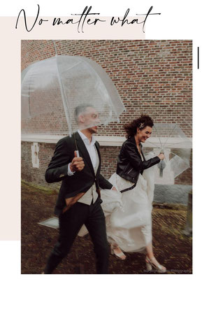 regen op trouwdag koude wind bruid koukleum bruidegom paraplu koude maanden