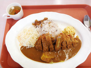 ヒレカツカレー ￥800　ご飯は古代米入り