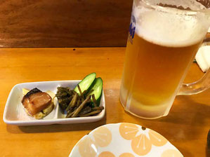 相方は生ビール、私はレモンサワーで乾杯！