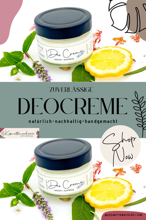 Bild von der Deo Creme im Glas mit Blechdeckel schwarz -100% recyclebar.
