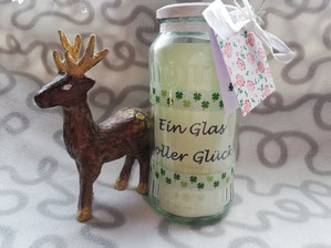 Kraftquelle, Glas voller Glück, Glücksglas, Glücksmomente festhalten, schnell selbstgemacht für Geburstag, Silvestergeschenke, nachhaltige Geschenke,