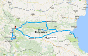 Individuelle Rundreise in Bulgarien - Route einer Reise mit Mietauto in Bulgarien