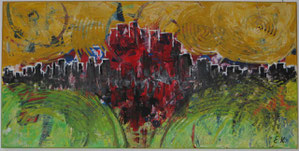 sinkende Stadt Acrylbilder abstrakt Acrylbilder Acrylmalerei abstrakte Malerei erwin Konrad Konrad Malerei Kunstmalerei moderne Leinwandbilder 
