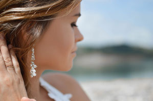 Ohrringe, Braut, Hochzeit, Frisur