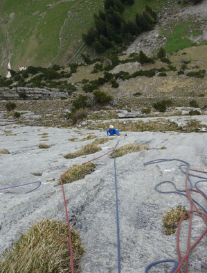 Klettern, Schafbergwand, Blues in my shoes, Wildhaus, Alpstein, Mehrseillängen, Schafberg