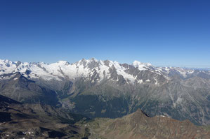 Lagginhorn Südgrat, Gipfel, Mischabel, Dom, Lenzspitze, Nadelhorn, Alphubel