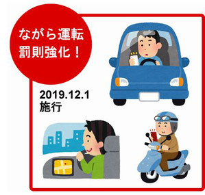 ながら運転の罰則強化2019年