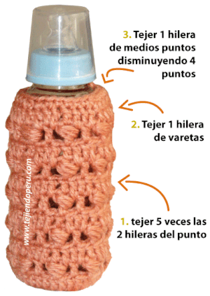 cubre biberon - crochet bottle cover