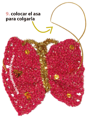 mariposas en dos agujas - knitted butterfly