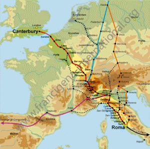 Mapa de la Ruta completa. © francigena-international.org