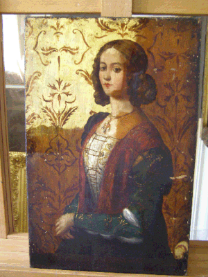 L'ancien vernis assombrit le tableau