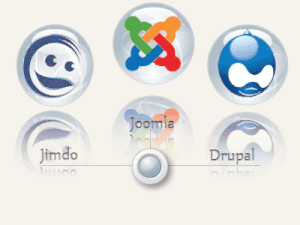 Web templates Jimdo Joomla and Drupal icons