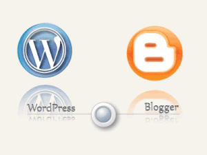 wordpress and blogger logos