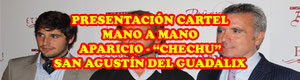 Presentación cartel mano a mano Aparicio Chechu en San Agustín del Guadalix con Ortega Cano