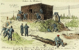 Blockhaus junto a la vía, provablemente junto al puente del río Bayas o Ebro