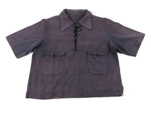Chemise en toile de coton bleu de prisonnier du camp de Miranda de Ebro, Espagne
