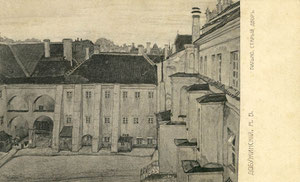 Rusų dalininkų sąjunga 1908-09m. M.V. Dobužinskis. Senas kiemas / Russian painters union 1908-09. M.V.Dobužinskis. Old courtyard