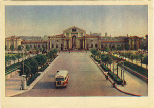 Vilnius. Stoties pastatas. Leid. "PRAVDA". 1956m. Nuotr. L. Baradulino / The Station building in 1956. Publisher "PRAVDA". Photo by L. Baradulinas